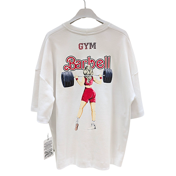 Женская футболка oversize с принтом "Barbell", XS-L